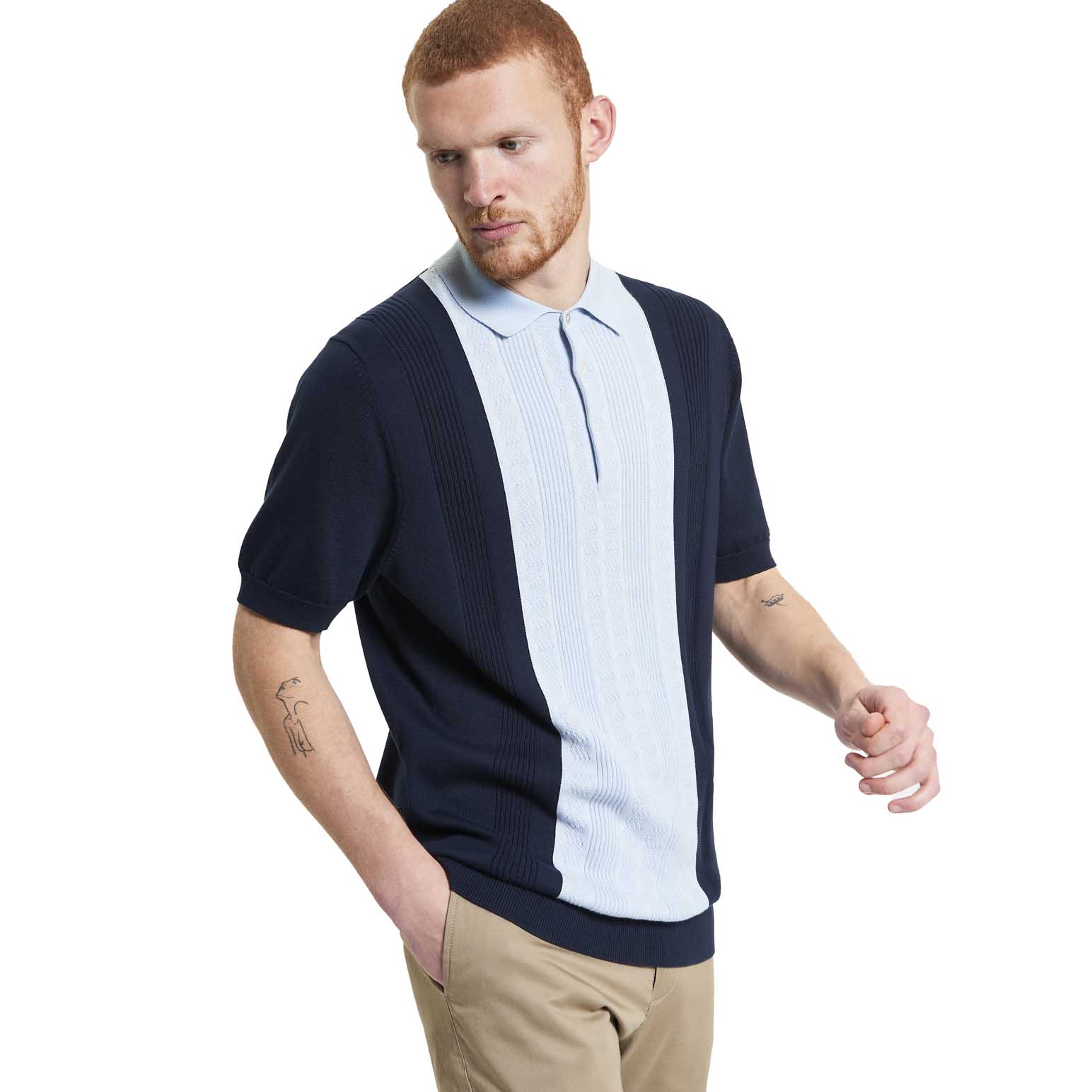 Ben Sherman Textured Block Stripe Polo